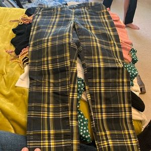 Plaid Skinny Dress Pants